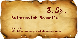 Balassovich Szabella névjegykártya